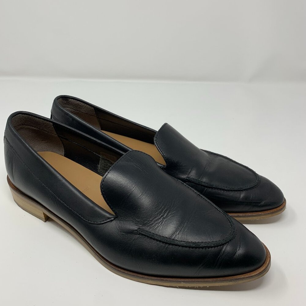 Everlane Loafers Women 9 Black Leather Slip On Made In Italy